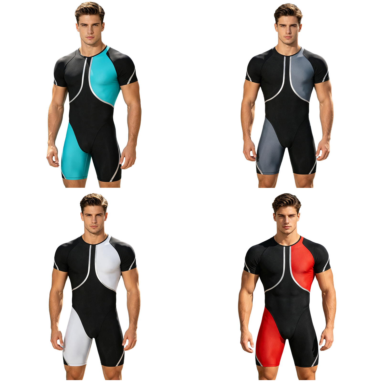 Wetsuit Men - 남성 원피스 수영복 래쉬가드 웨트슈트 반팔